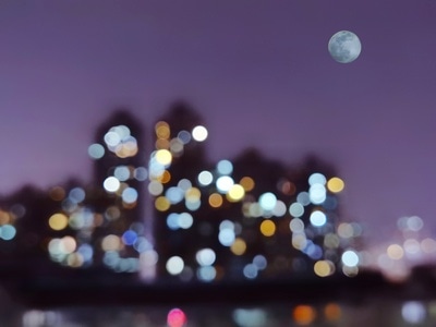 手机摄影-华为-p40-夜景-月亮 图片素材