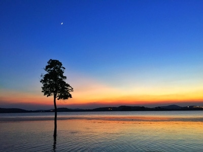 蓝-蠡湖-风光-夜景-宾得 图片素材