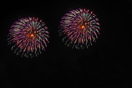 夜色-烟花-中秋节-无锡-鼋头渚 图片素材