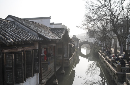 影-古镇-无锡-倒影-古建筑 图片素材