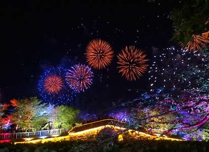 烟花-手机摄影-中秋节-无锡-鼋头渚 图片素材
