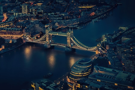 倫敦塔橋-彩色-藍色時刻-london-倫敦 图片素材
