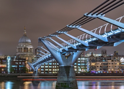蓝-伦敦-索尼-圣保罗教堂-千禧桥 图片素材