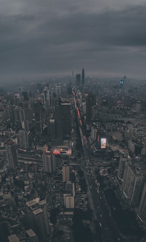 高视角-城市-城市夜景-建筑-深圳 图片素材