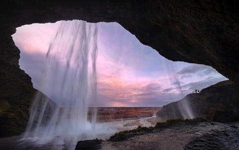 旅行-冰岛-风景-瀑布-山洞 图片素材