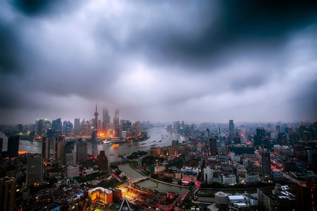 上海-风光-台风-城市-城市风光 图片素材
