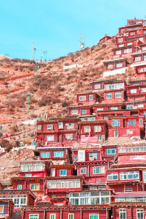 川西-徒步旅行-阿坝-甘孜-红色房子 图片素材