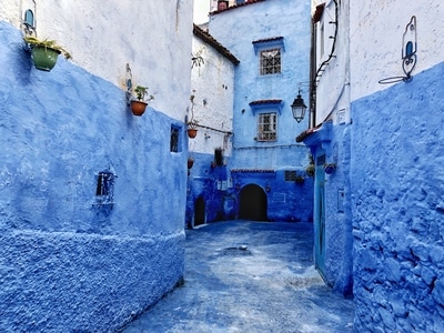 蓝-蓝城-摩洛哥-街拍-旅拍 图片素材