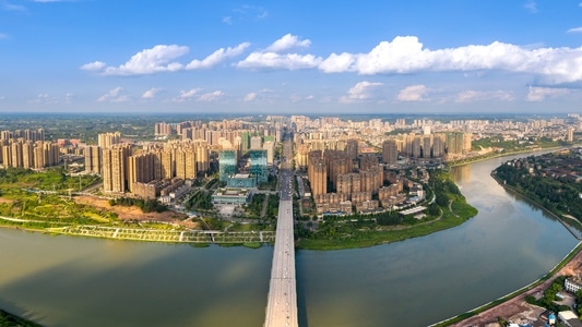 航拍-城市-风景-内江-城市 图片素材
