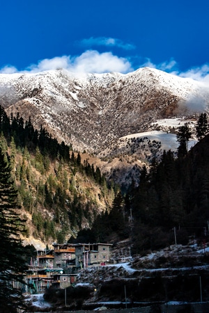 高原-雪山-中路-风景-山 图片素材