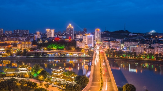 内江-风景-城市-航拍-城市 图片素材