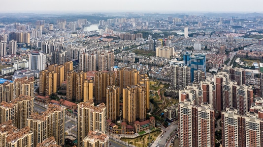 航拍-城市-风景-内江-城市 图片素材