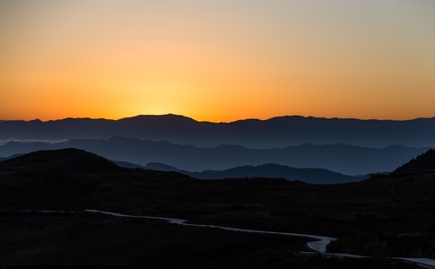 美姑-黄昏-大山-风景-风光 图片素材