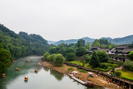 风光-古镇-人文-街子古镇-小河 图片素材
