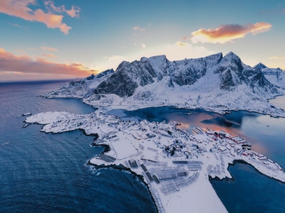挪威旅行-最美旅行地-小众旅行地-罗弗敦群岛-极光观赏地 图片素材