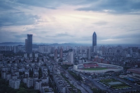 风光-摩天大楼-天际线-城市-雨后天晴 图片素材