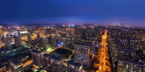 宅家-无锡-夜景-经开区-玉兰花园 图片素材