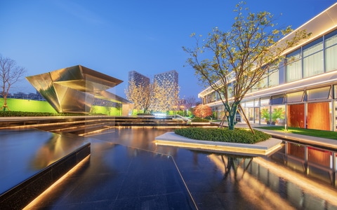 立面-建筑-无锡-售楼处-花坛 图片素材