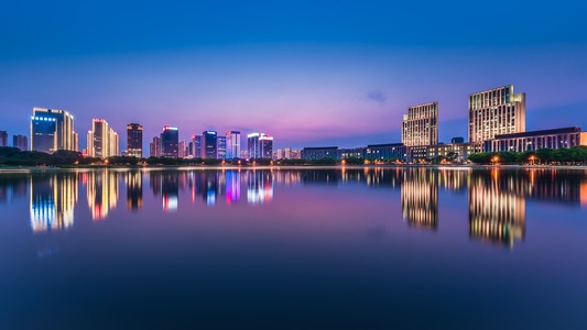 无锡-经开区-市民中心-金融街-城市 图片素材
