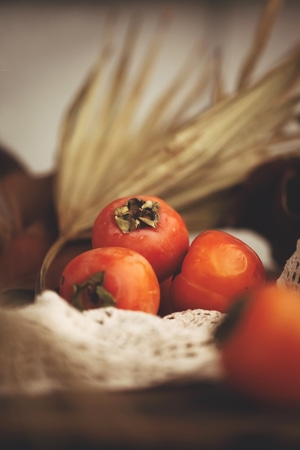 柿子-美食摄影-春节-温暖-橙色 图片素材
