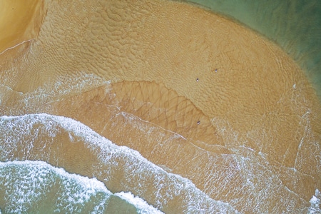 沙滩-海浪-波纹-威海-海鸥 图片素材