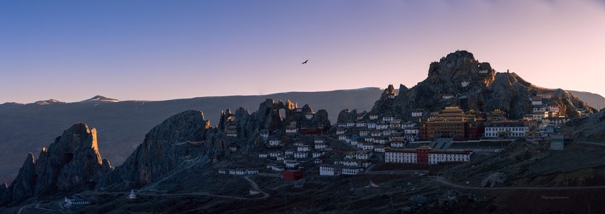风光-日出-寺庙-早晨-全景 图片素材