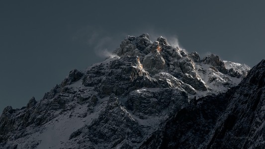 风光-雪山-山峰-早晨-日出 图片素材