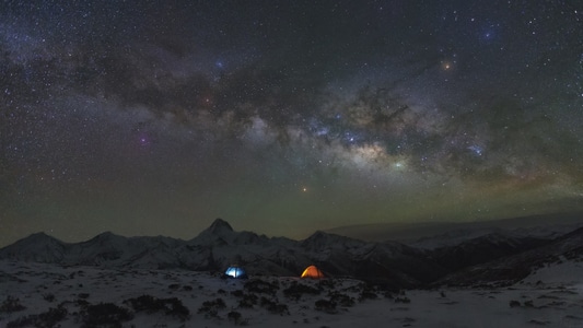 风光-星空-雪山-旅行-寒冷 图片素材