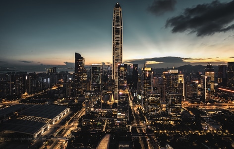 深圳-建筑-日落-夜景-城市 图片素材