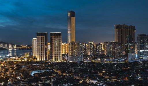 厦门-天际线-日落-夜景-建筑 图片素材
