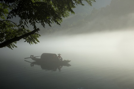 生态-风光-江湖-渔民-阳光 图片素材