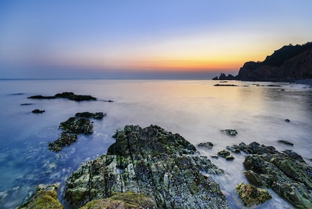 海岛-大海-海岸风光-礁石-慢门 图片素材