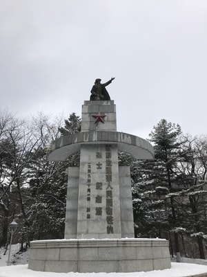 手机摄影-雪景-雪景-烈士纪念碑-建筑 图片素材