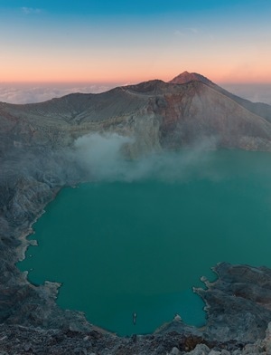 印尼-火山-硫酸湖-日出-火山 图片素材