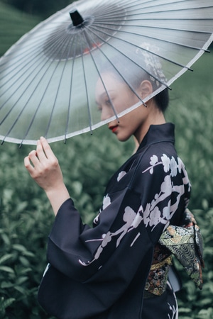 杭州-梅家坞-和服-人像-美女 图片素材