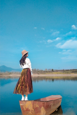 少女-春天-旅行-唯美-浪漫 图片素材