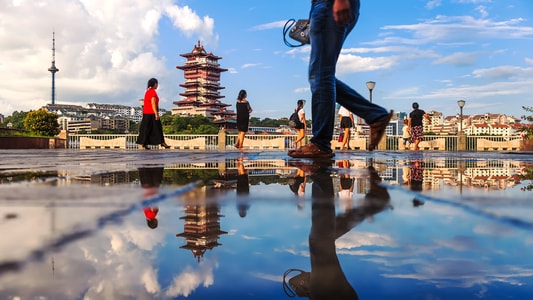 风光-城市-原创-风景-越王楼 图片素材