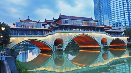建筑-手机摄影-九眼桥-桥-湖 图片素材