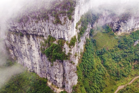 风光-手机摄影-武隆天坑-风景-岩壁 图片素材