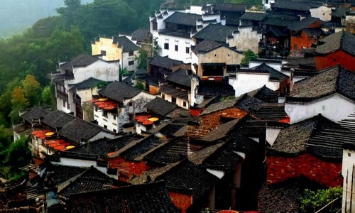 四川-凉山-乡村-多彩-房屋 图片素材