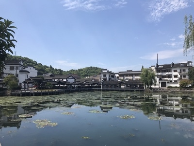 杭州-古村-桐庐-深澳村-水塘 图片素材