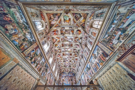 旅行-建筑-意大利-梵蒂冈-壁画 图片素材