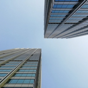 大厦-办公楼-天空-蓝色-玻璃幕 图片素材
