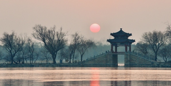 北京-颐和园-冬日暖阳-颐和园-湖面 图片素材