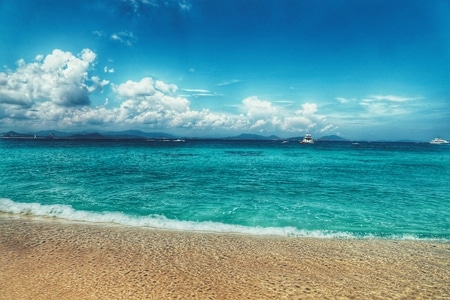 武汉加油-色彩-纪实-蜈支洲岛-海景 图片素材