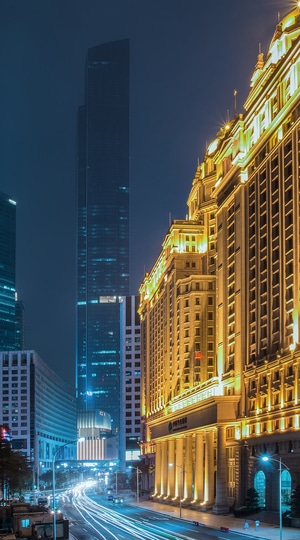 晚上-广州-夜色-夜景-冷暖 图片素材