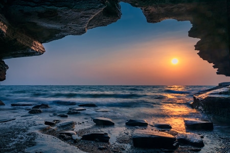 风光-冬日暖阳-日出-海洋-风景 图片素材