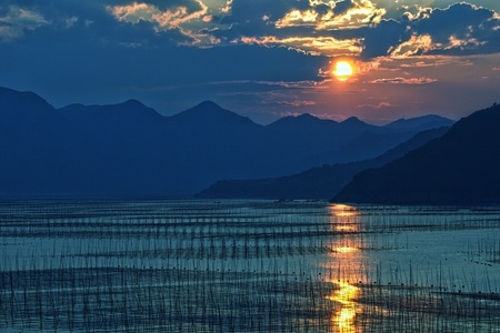 蓝-霞浦-日落-风景-日落 图片素材