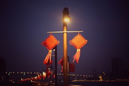 无题-景观-中国结-灯杆-路灯 图片素材