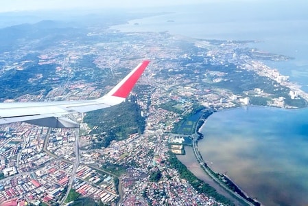 手机随拍-旅行-飞机翼-机翼-房屋 图片素材